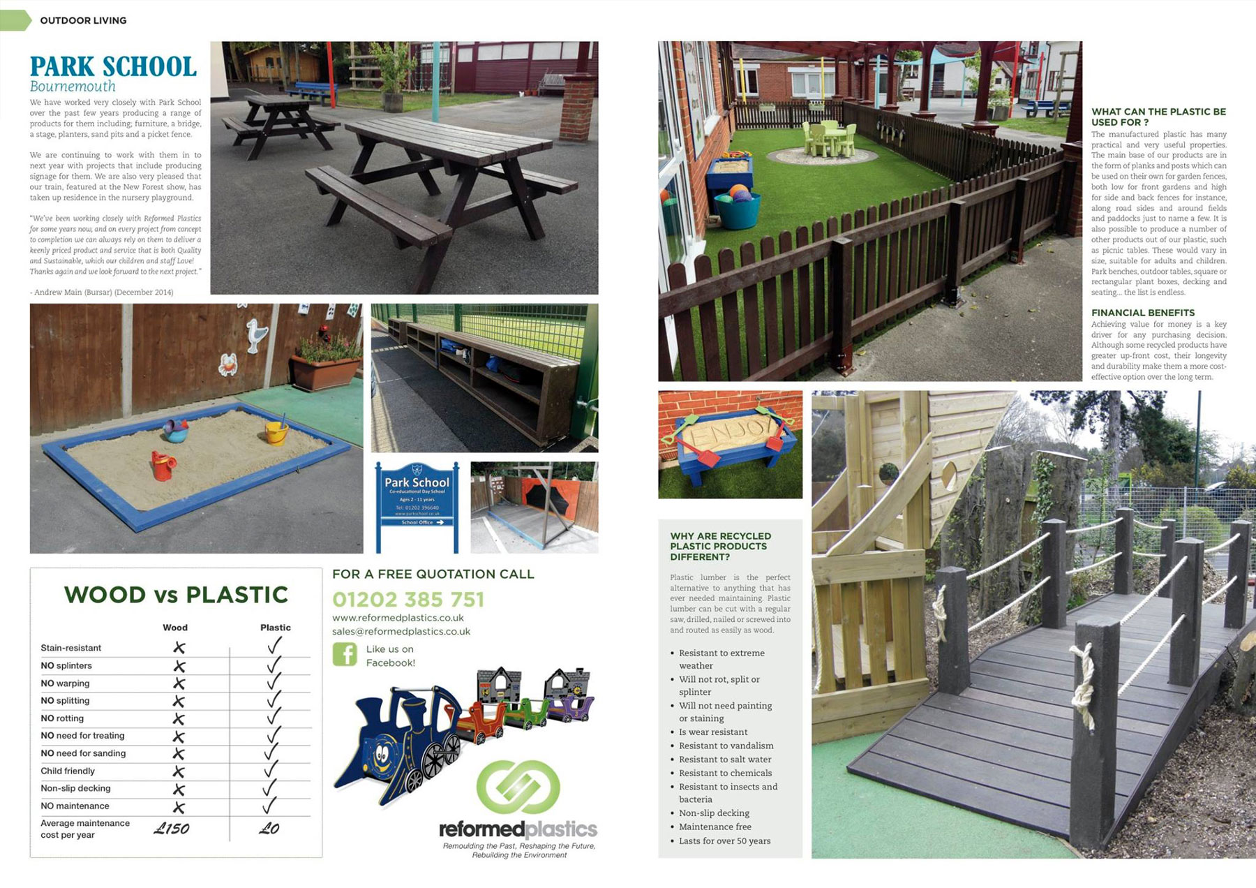 reformedplasticoutdoorfurnitureparkschool Reformed Plastics