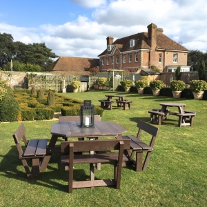 Large 2.3m "Octagonal" Picnic Table, with Seat Backs: £700.00 (Brown or Black) [Price ex VAT]